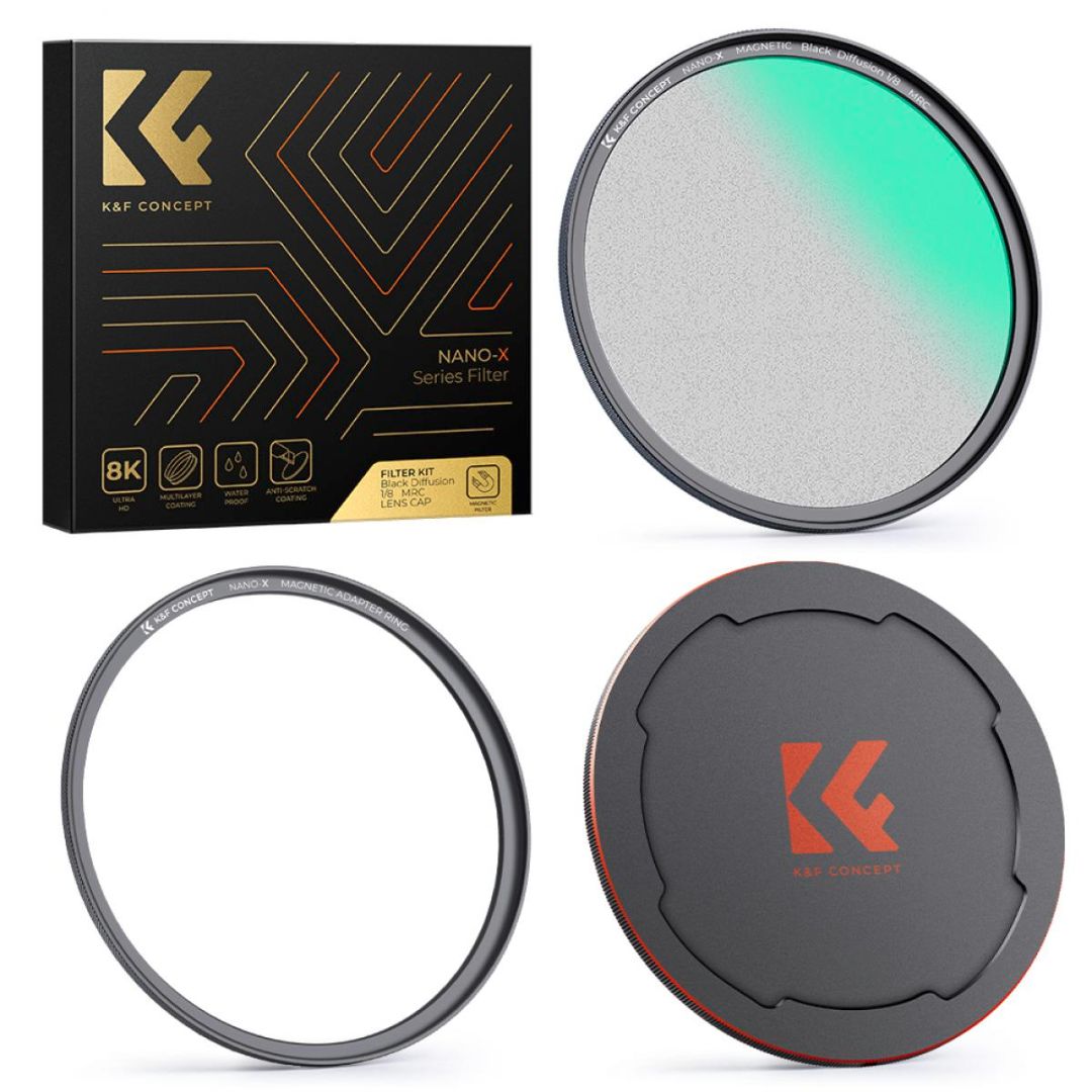 K&F Concept 52mm Nano-X Magnetic Black Mist Filter 1/8 + Adapter Ring & Lens Cap SKU.1835 - 1